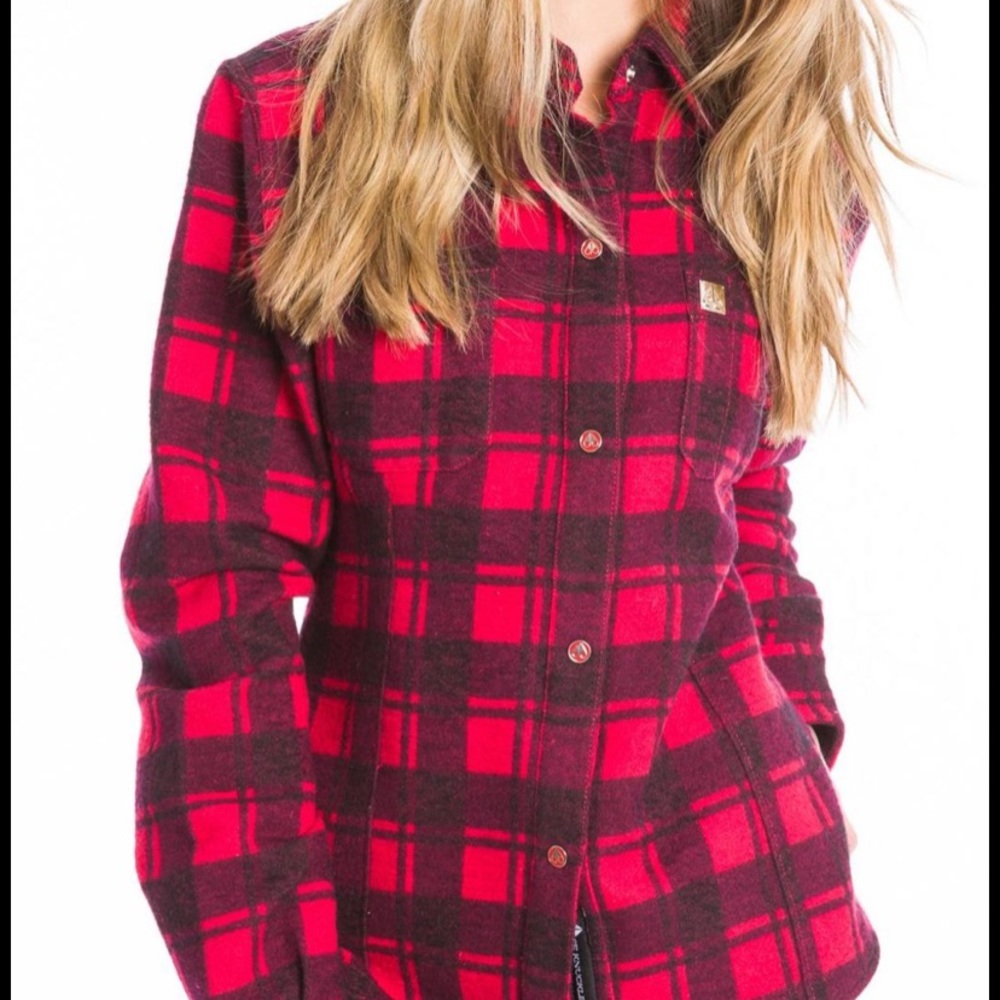 Moose knuckles womens red flannel